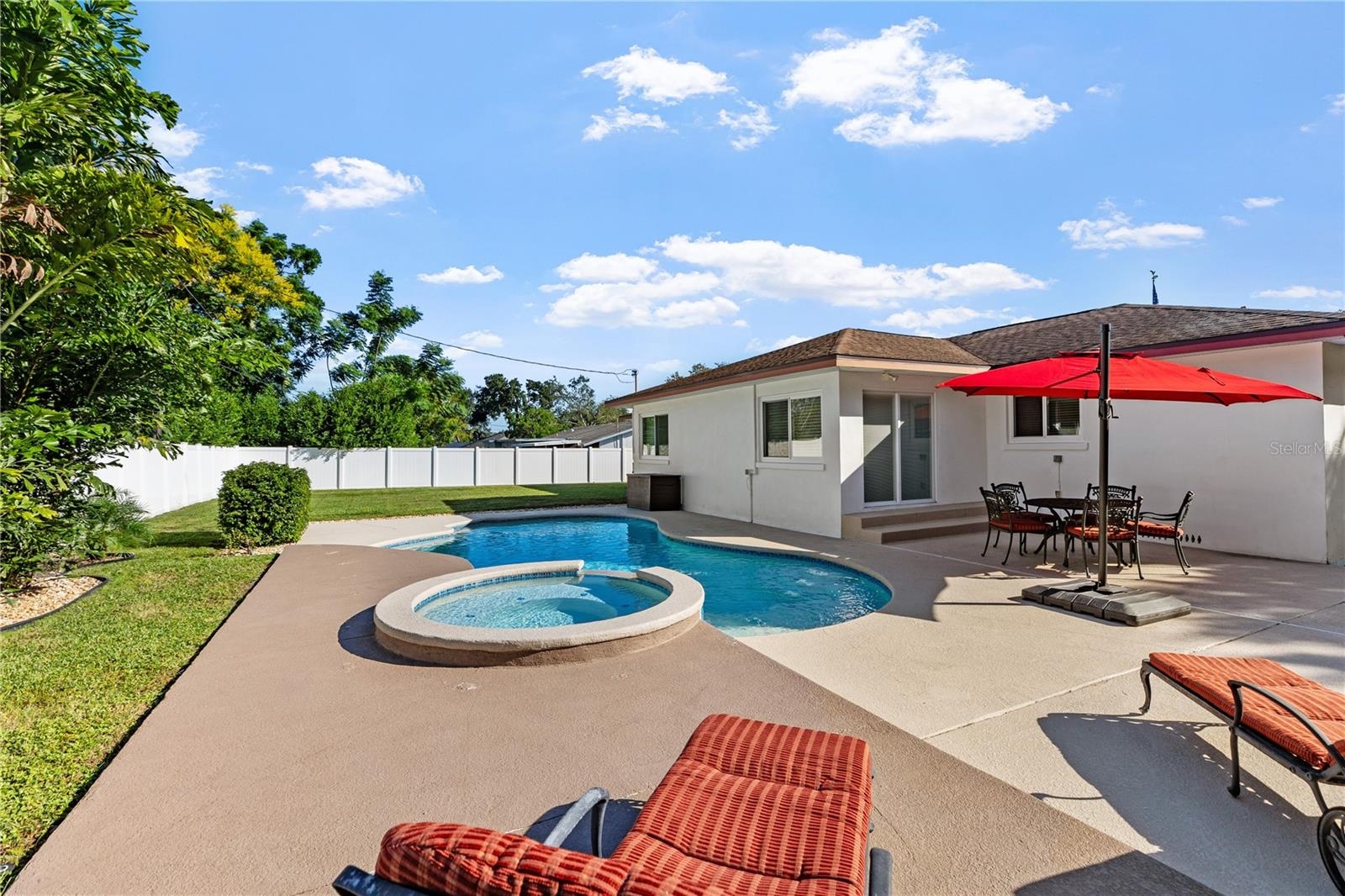 Pool in the backyard