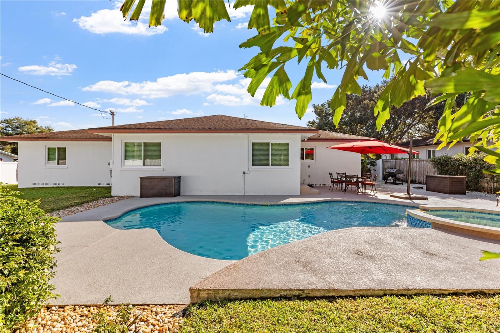 Pool in the backyard
