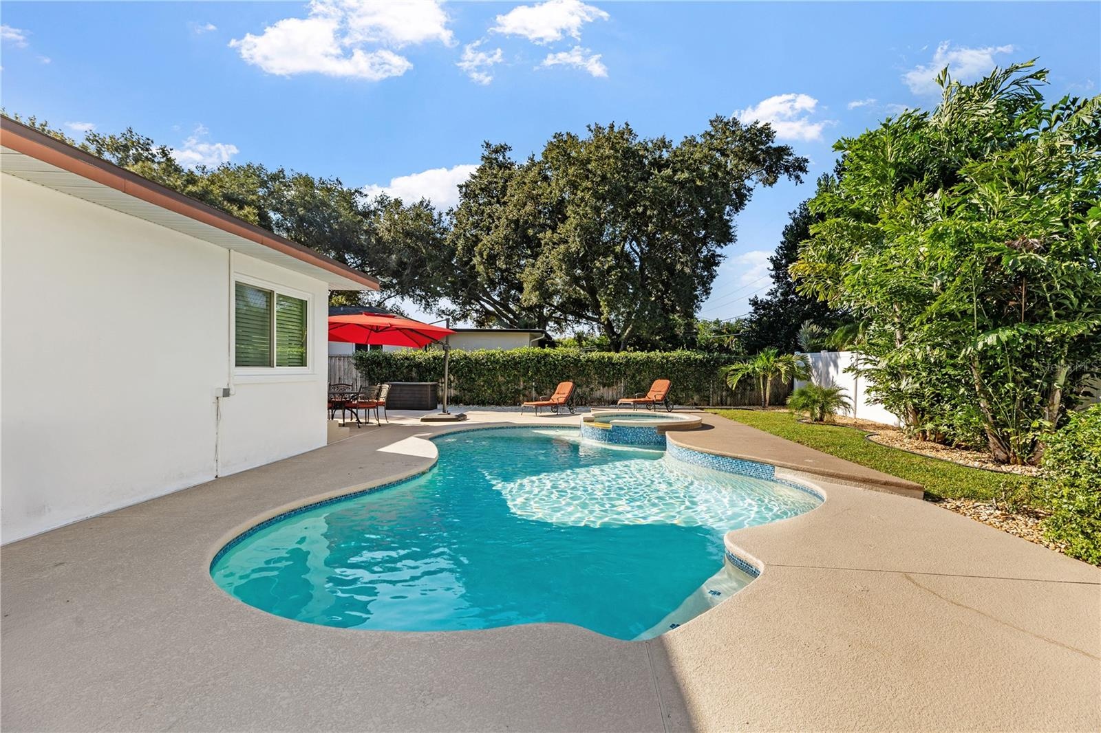 Pool in the backyard