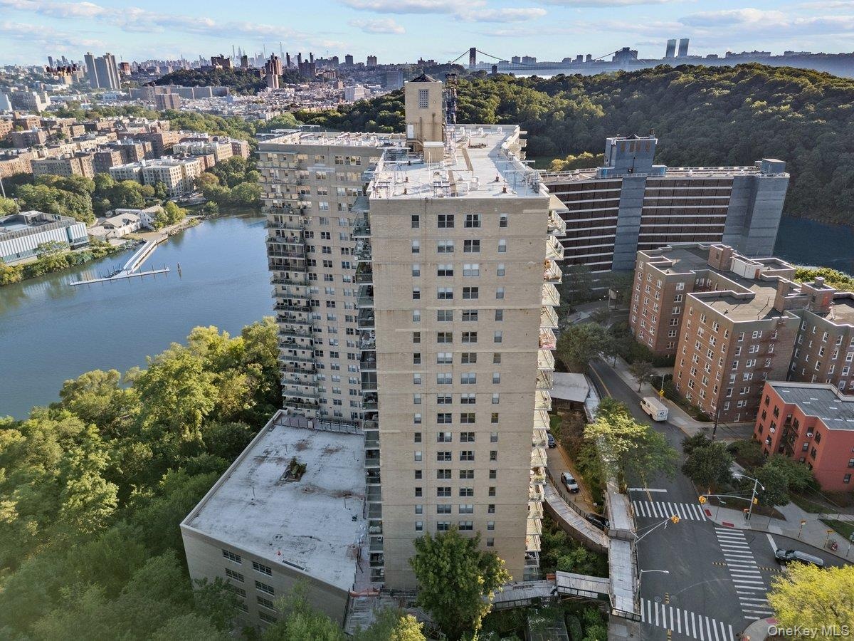 View of urban area featuring a large body of water
