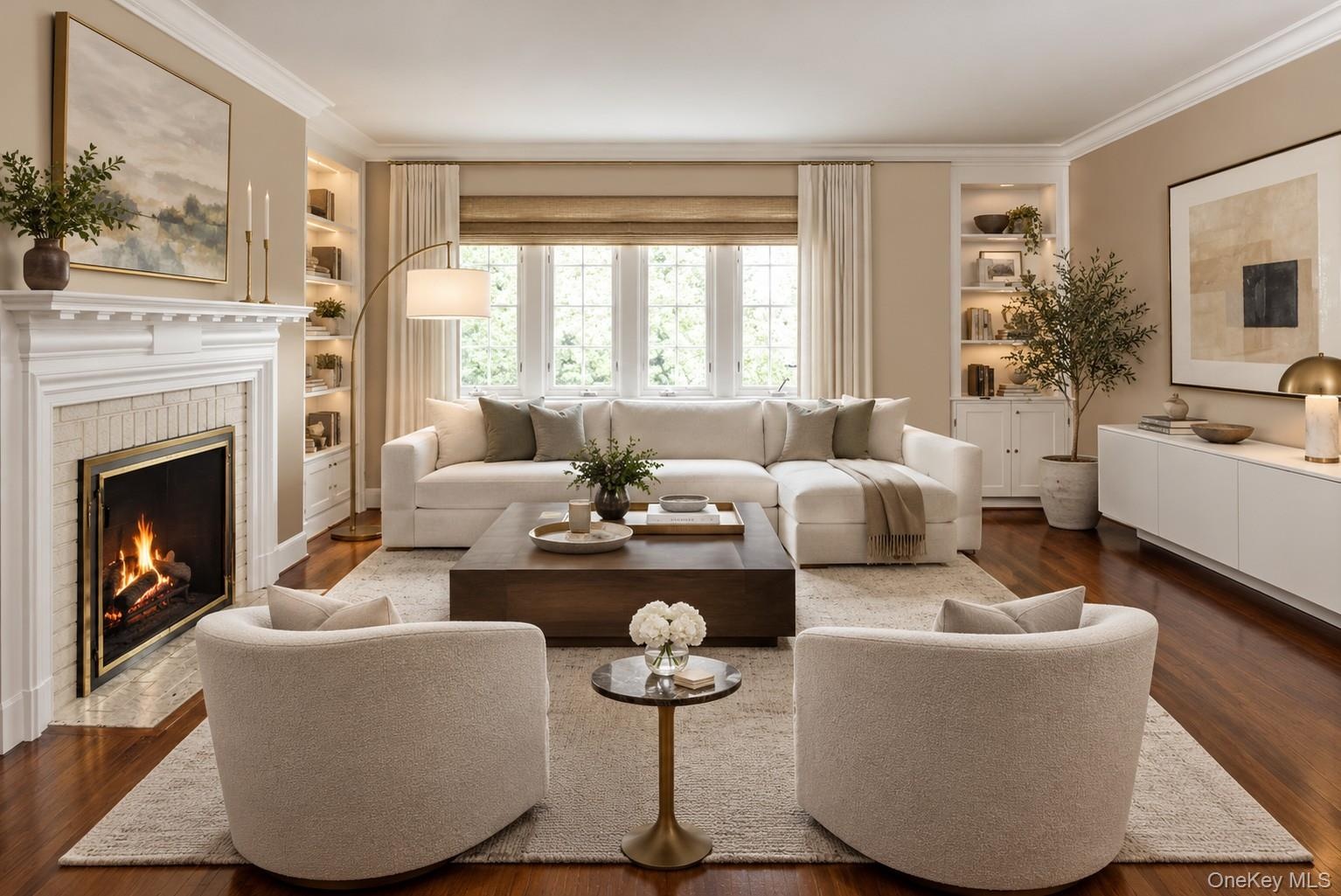 Virtually staged Living Room