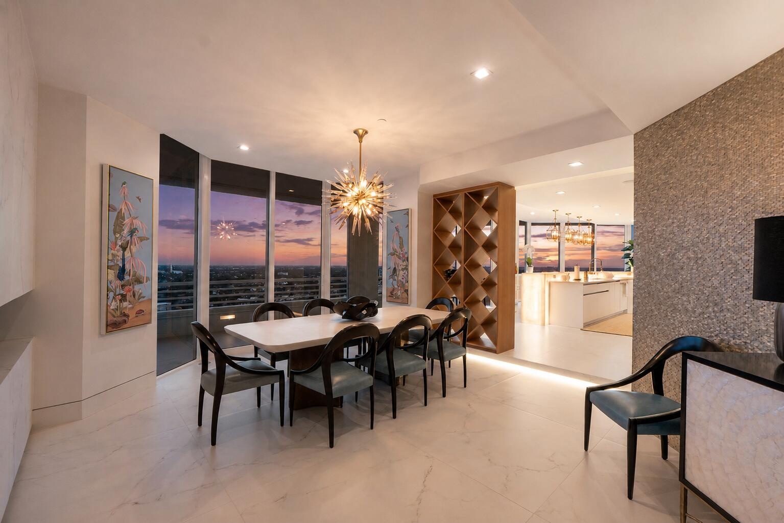 Enjoy an evening dinner with the sunset at your Formal dining table, Entertaining or a quiet romantic dessert,