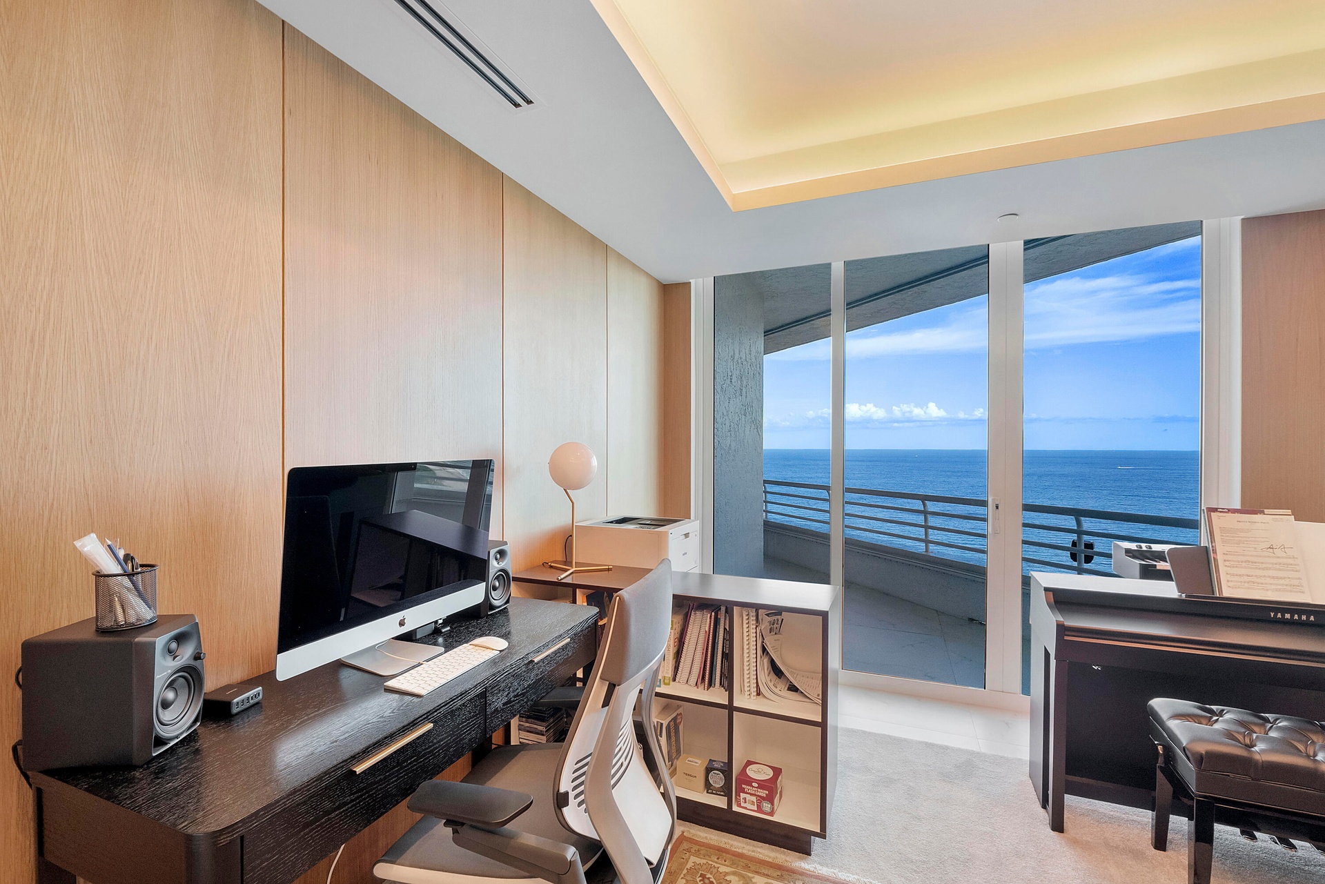 A Room Designed to Become Whatever Inspires You — While currently arranged as an impressive music and production studio, this oceanfront room offers e