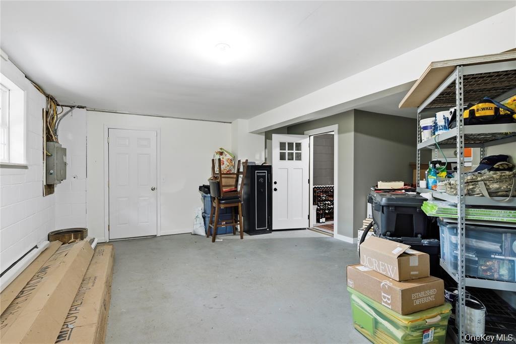 Lower level unfinished storage space.