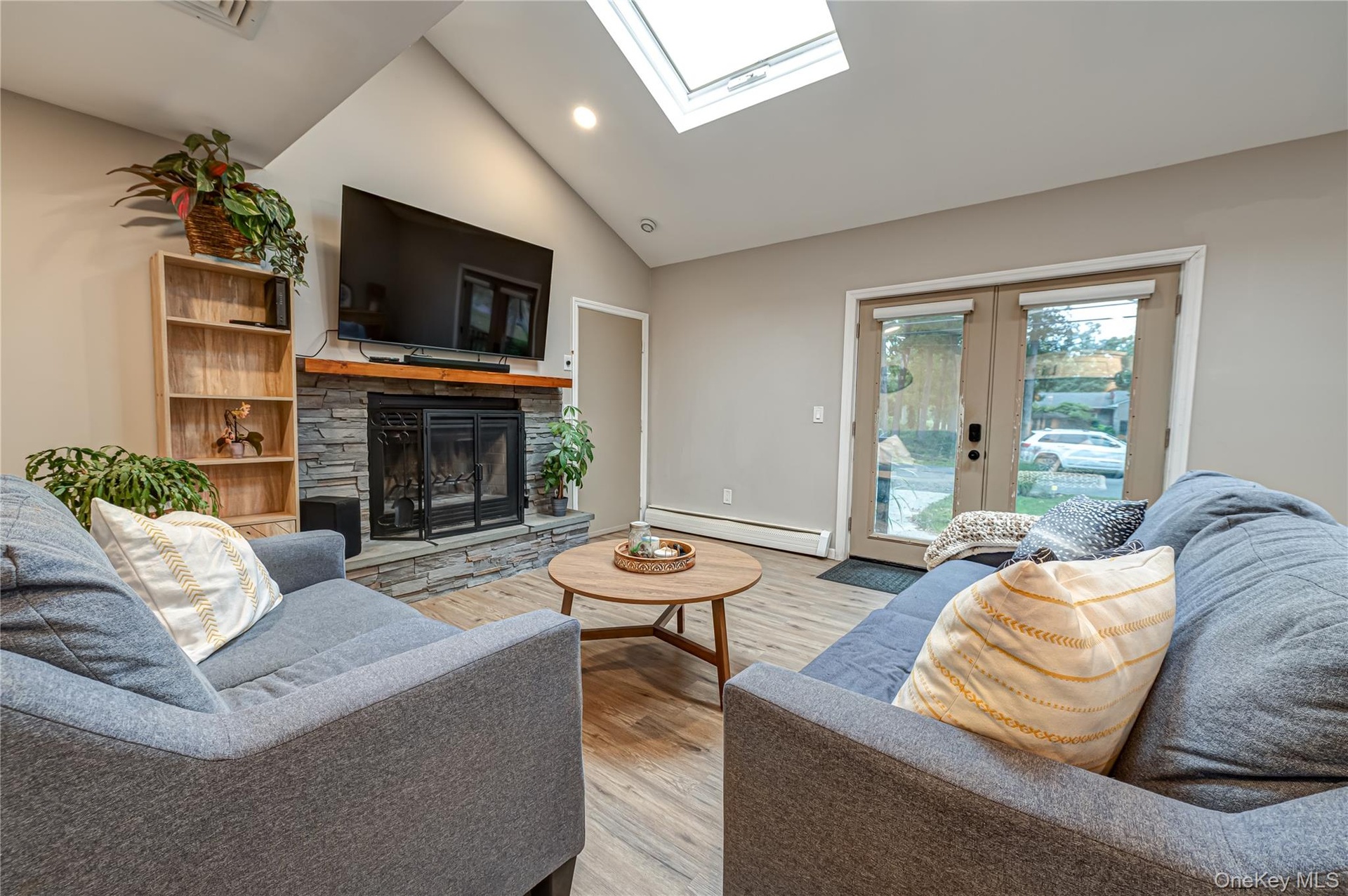 Beautiful stone fireplace