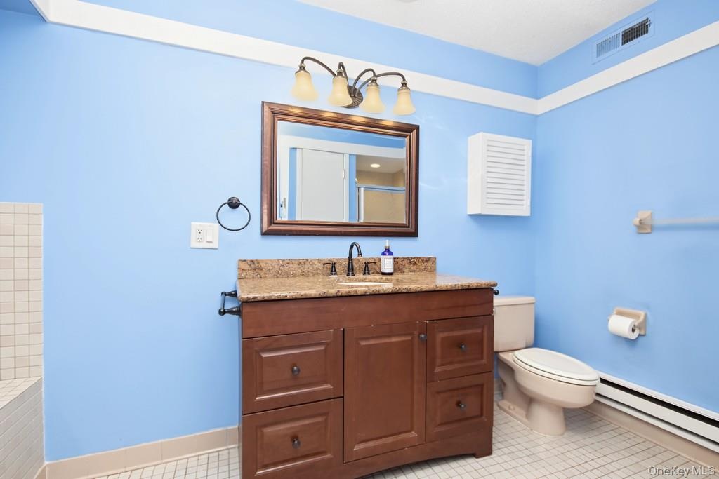 Primary Bathroom has a sink with vanity