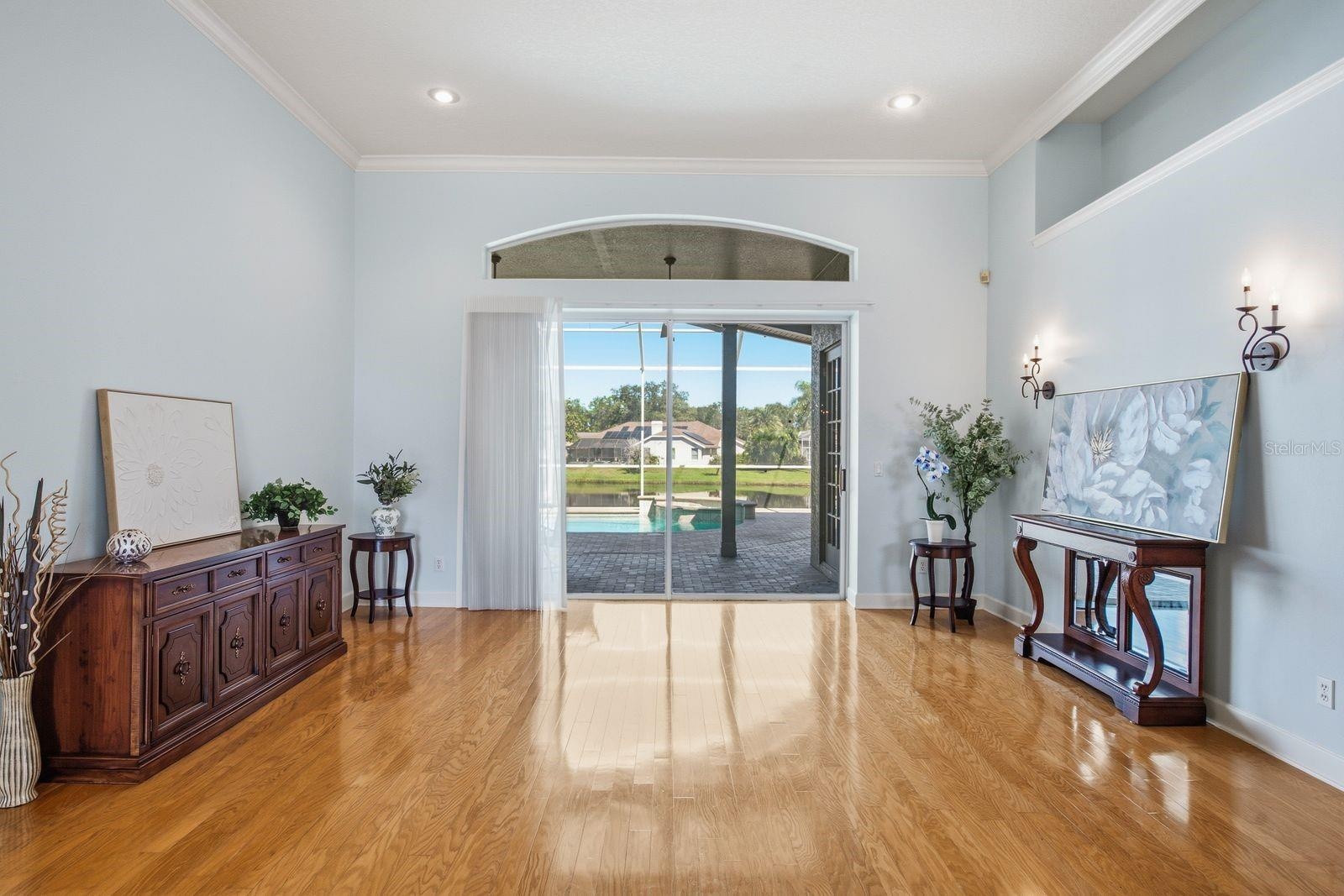 Walk in first thing you see is the pool / pond