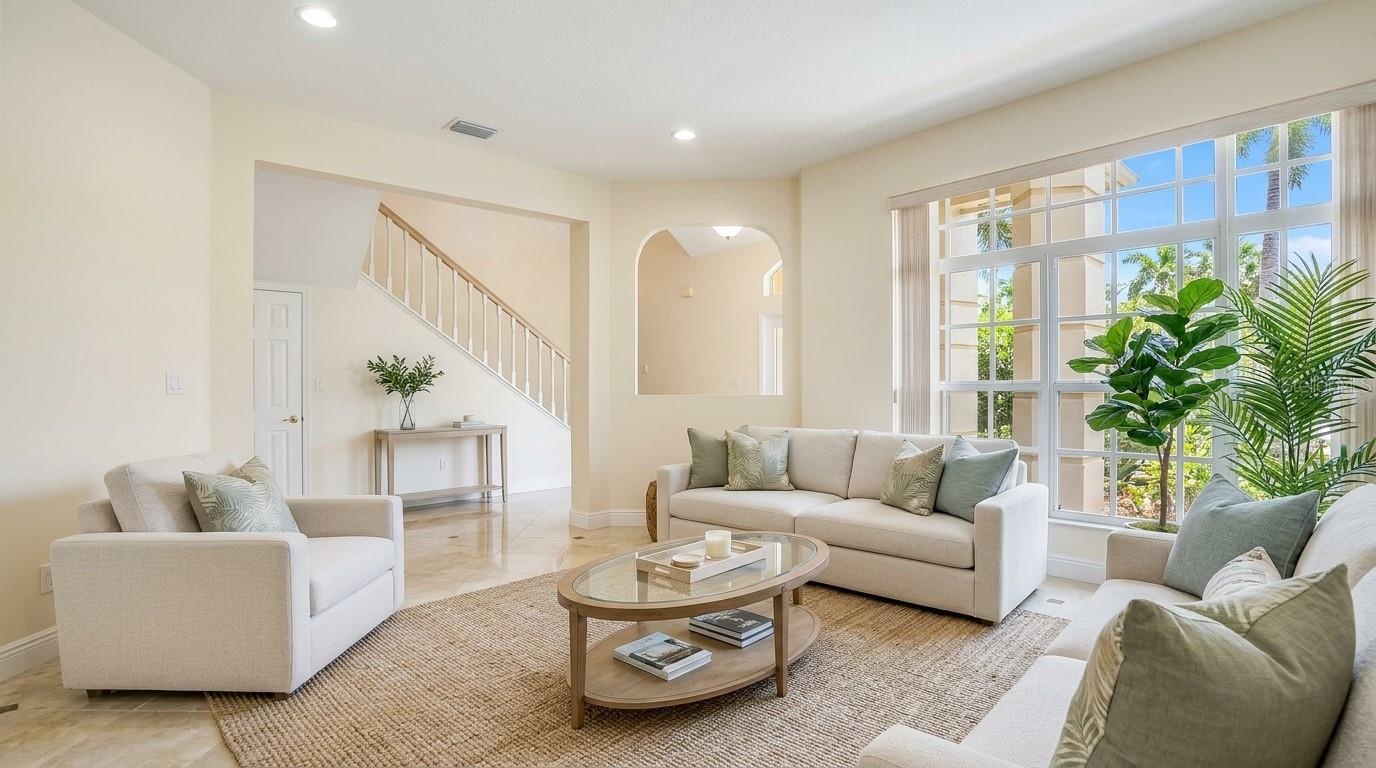 Spacious family room perfect for receiving guests.