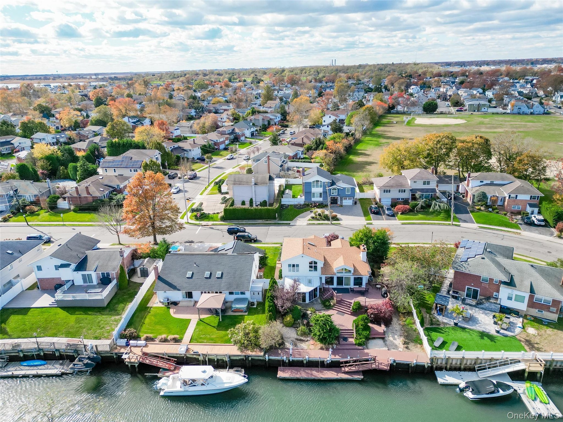 Aerial view of residential area