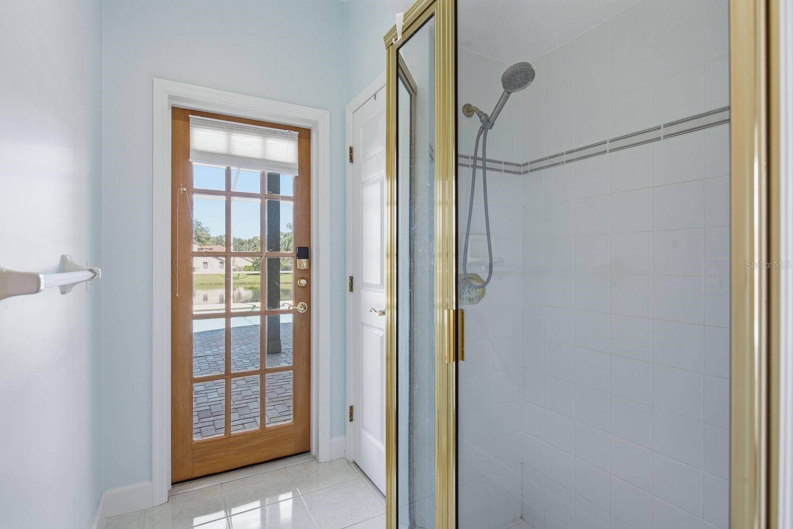 Shower and door to Lanai
