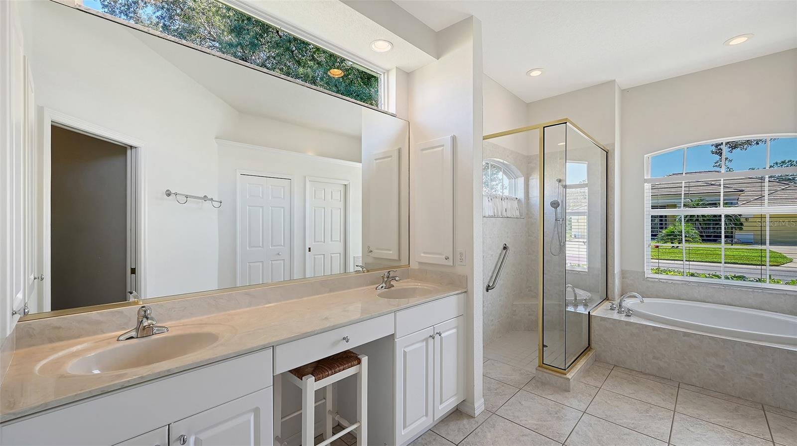 Roomy Primary bath with tub and separate shower