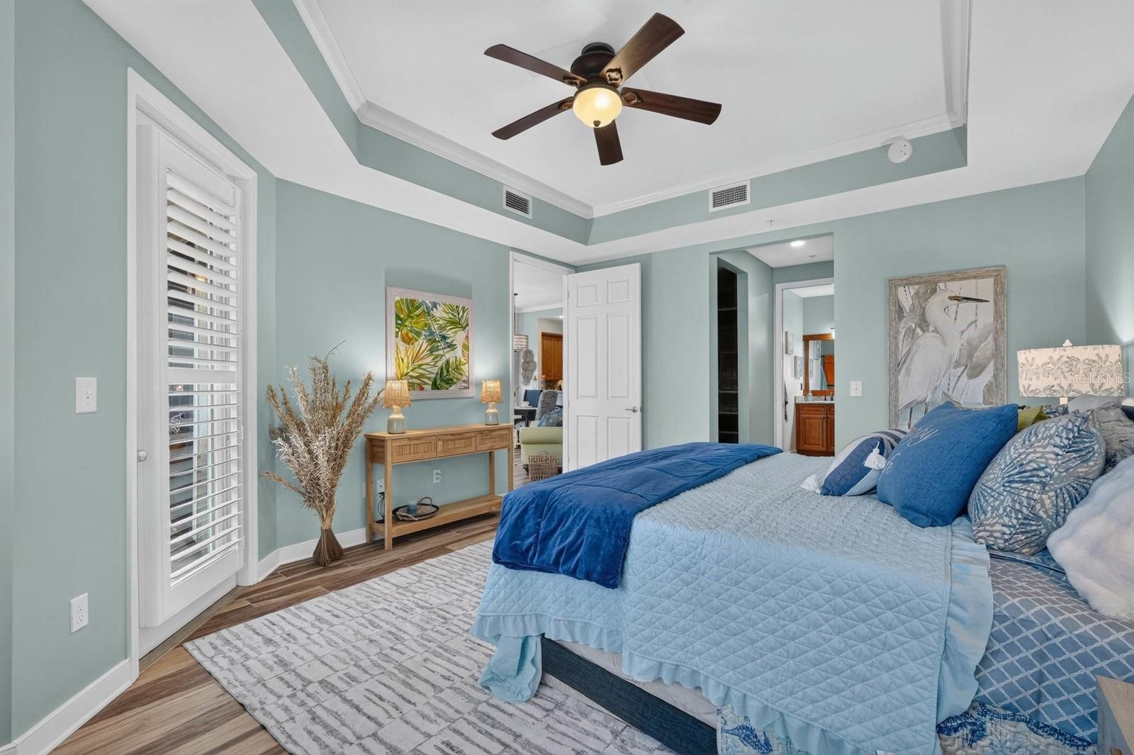 Master bedroom had private entry to the balcony