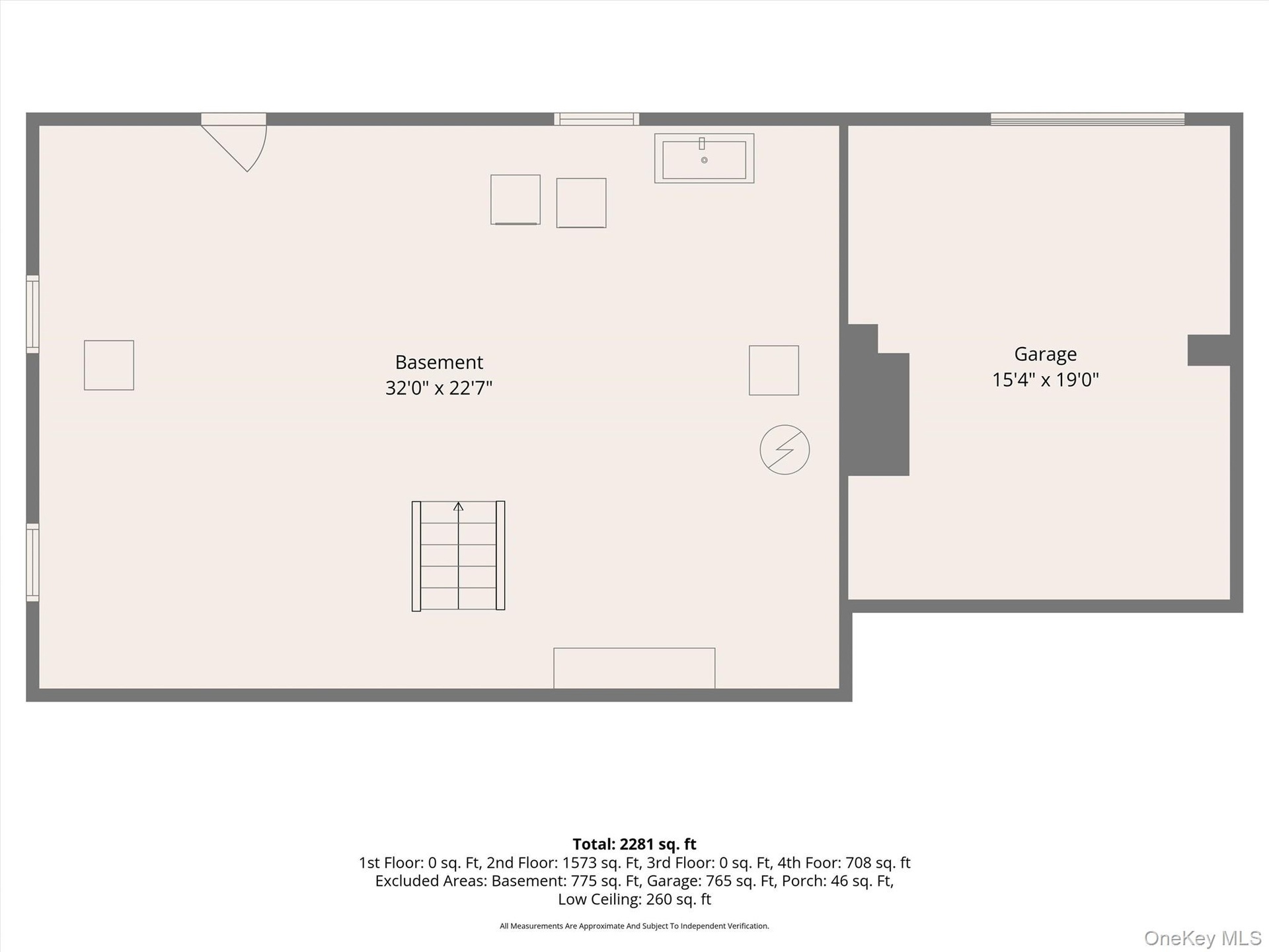 Floorplan for house basement/attached garage bay