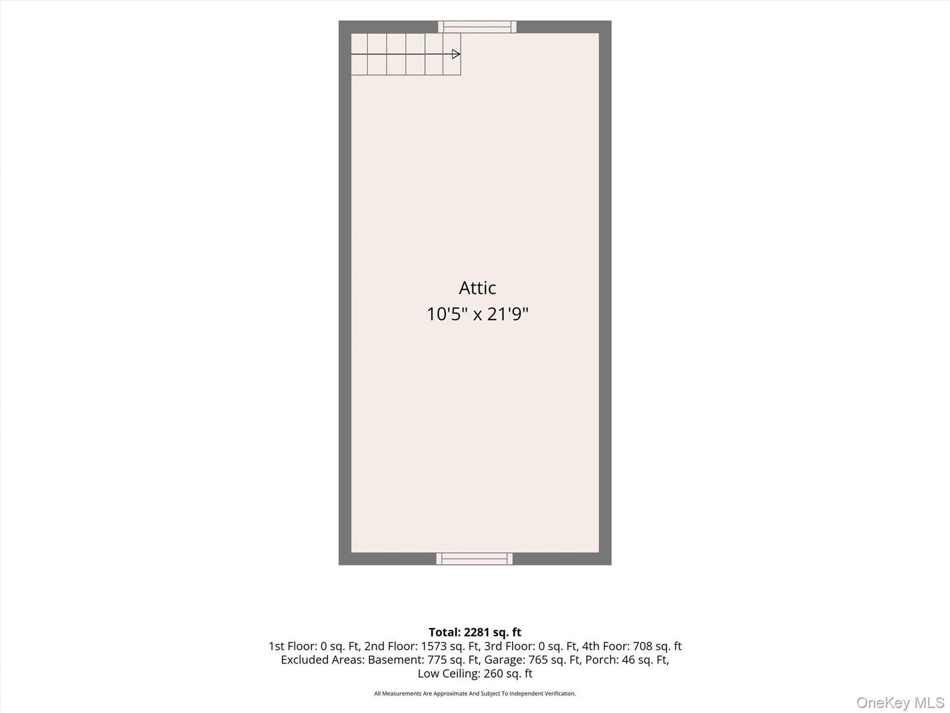 Floorplan for attic loft above studio