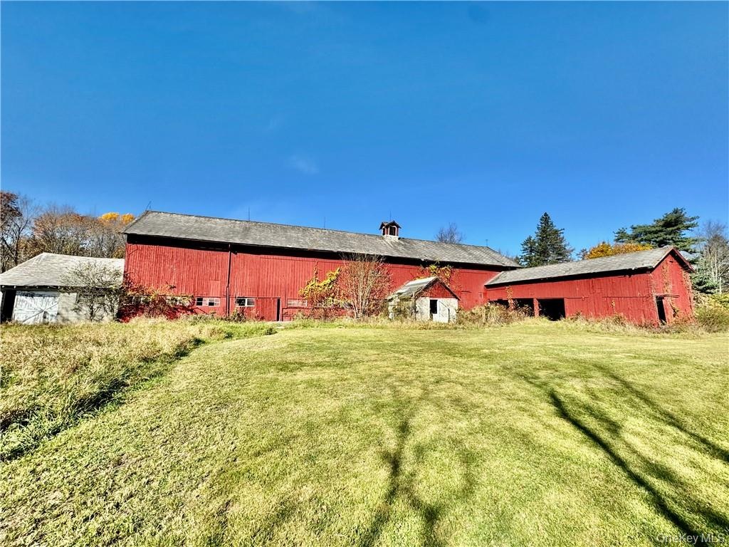 View of large barn
