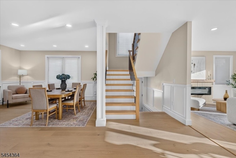 dining area and staircase
