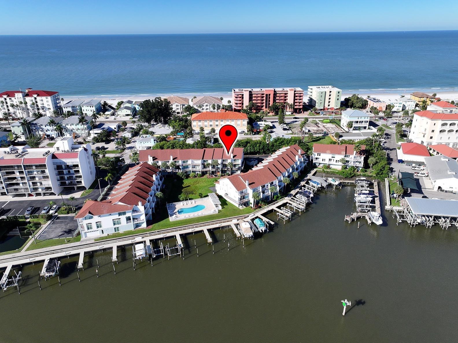 Three Level Townhouse with convenient access to the pool. Vista Village sits behind Indian Shores Coffee & Local Favorite Mahuffer's.