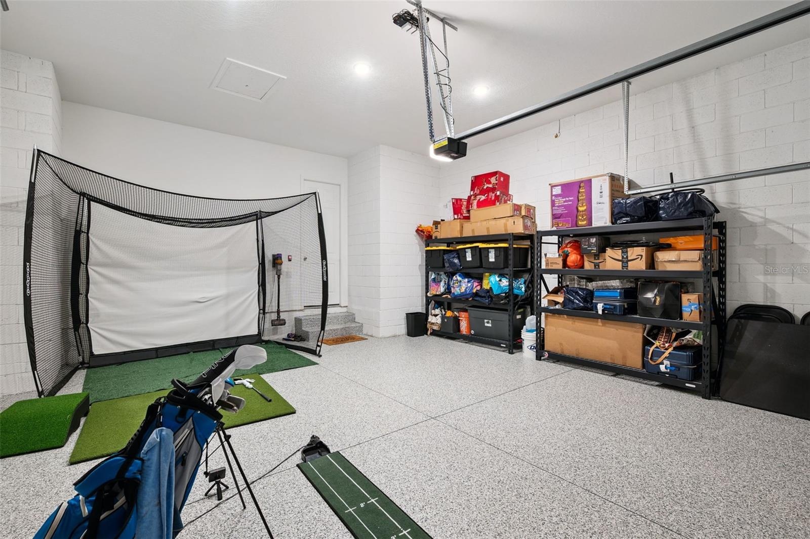 Garage with Epoxied Flooring