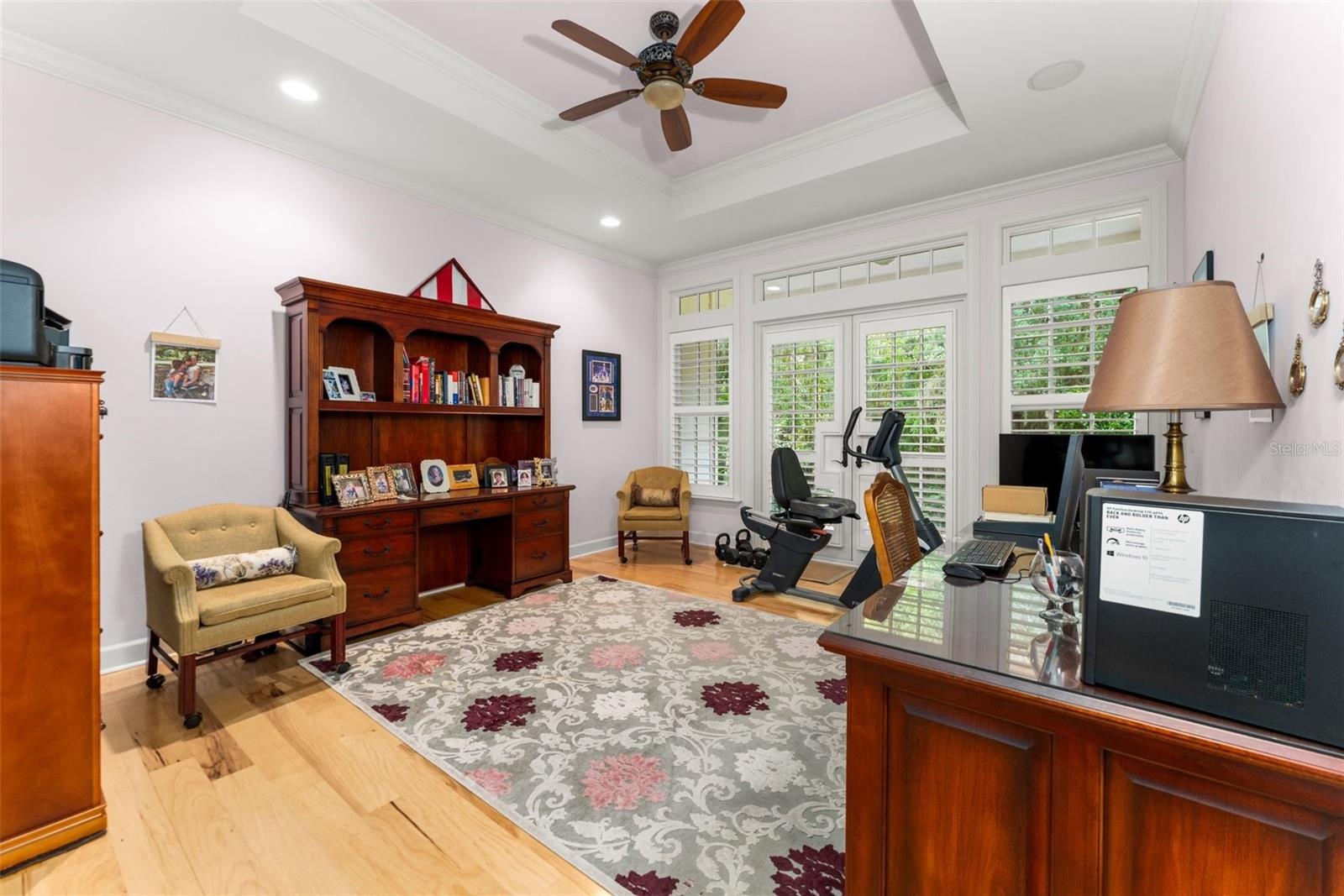 Study/or 5th bedroom with door leading to private side porch