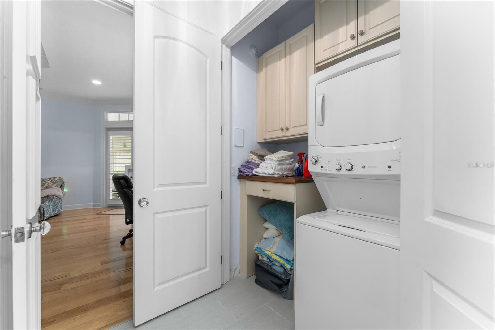 master bath stackable washer & dryer