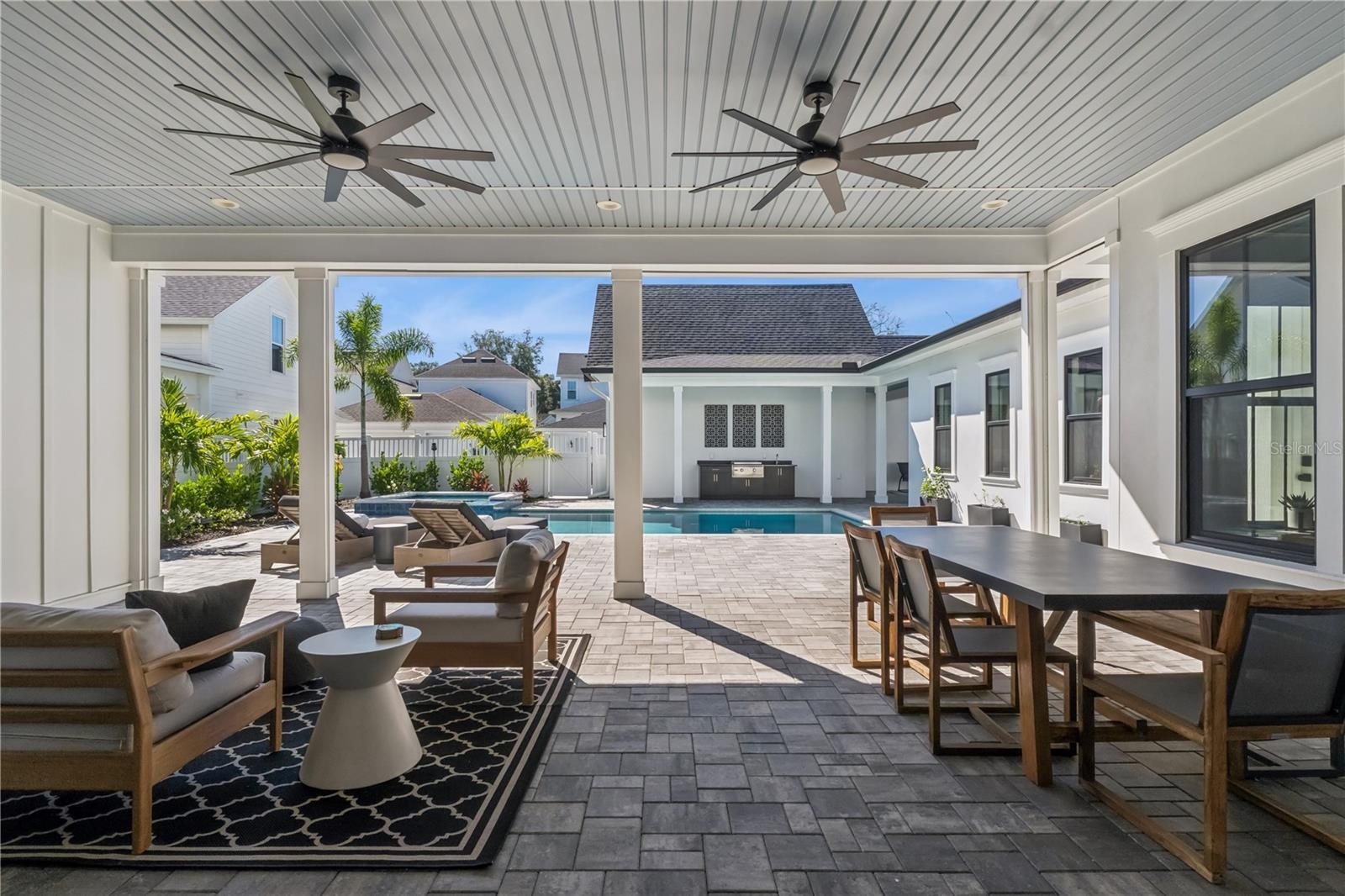 Outdoor lanai with screens
