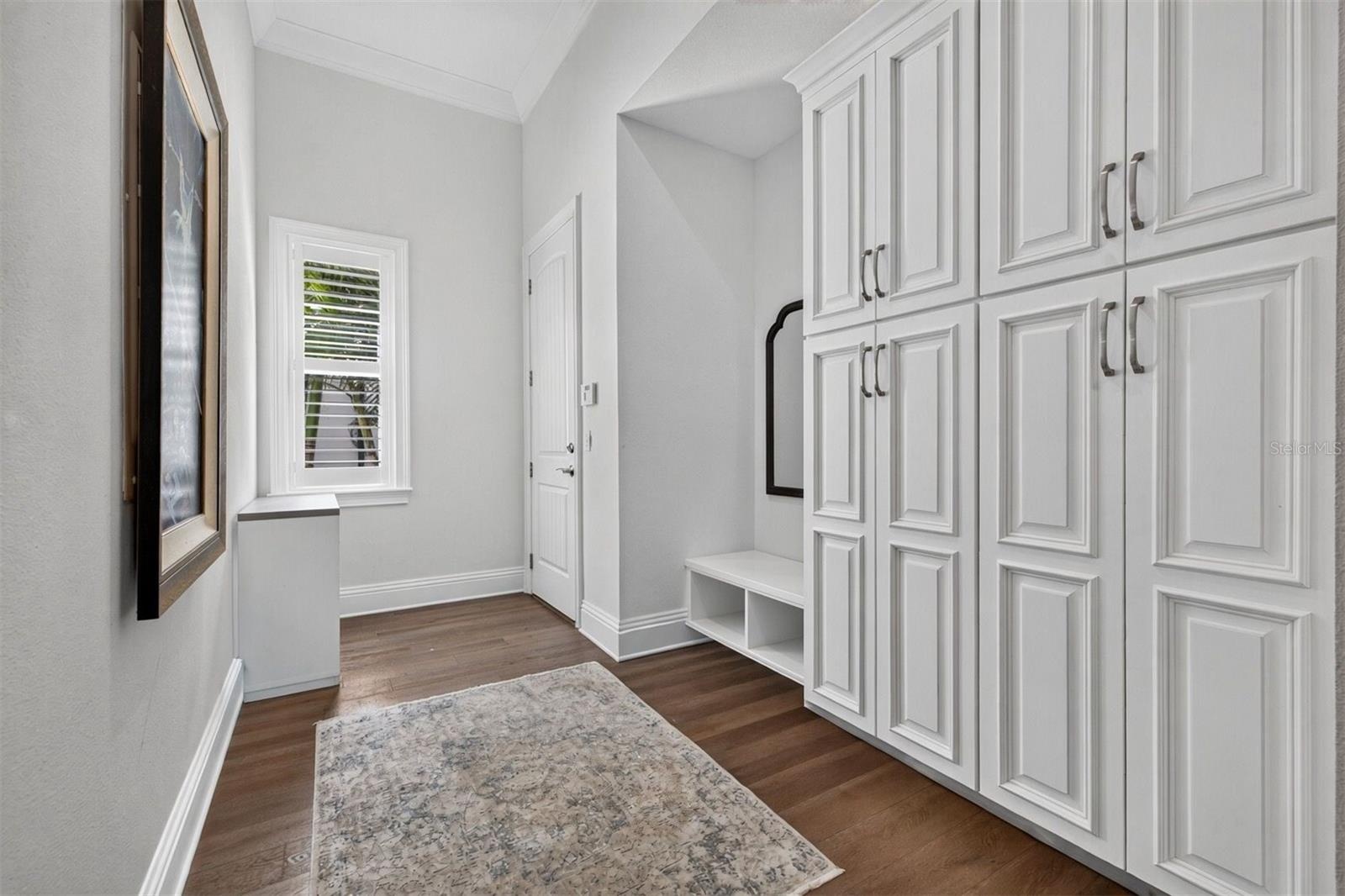 Dedicated Mudroom with Built-In Storage & Convenient Garage Entry