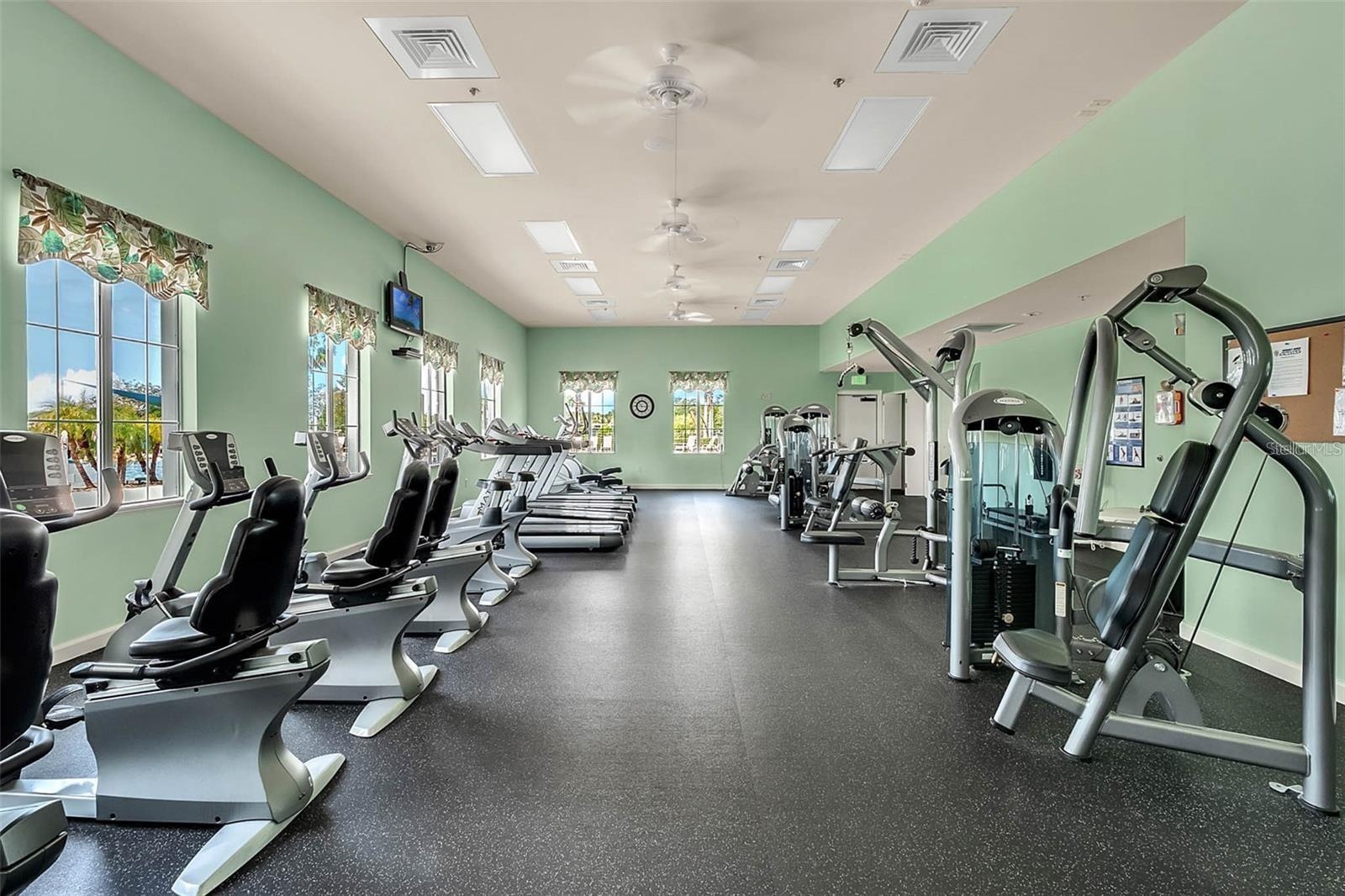 Stay active without leaving home in the state-of-the-art community fitness center, fully equipped with cardio and strength training equipment.