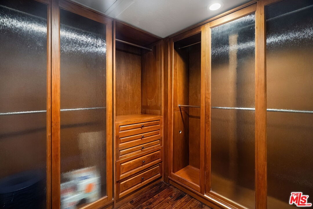 Custom walk-in closet with bui