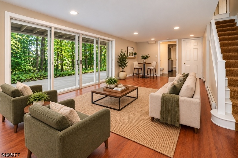 Virtually staged family room