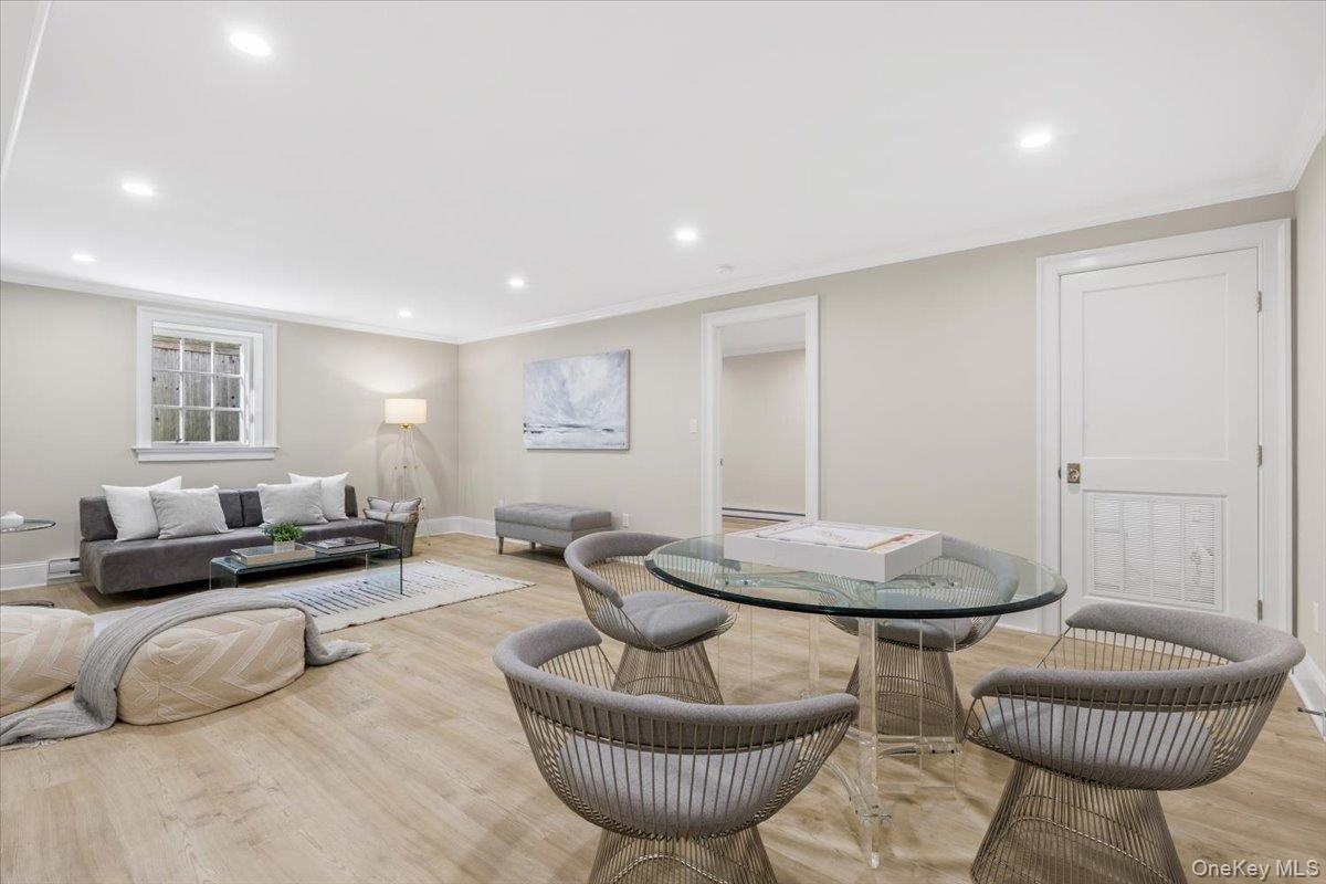 Fully finished basement offers generous multi-use space for entertaining- movie/ football watching, exercise, play area, whatever your heart desires.