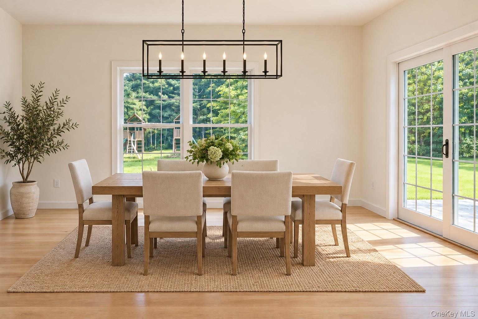 Virtual rendering of dining room with updates