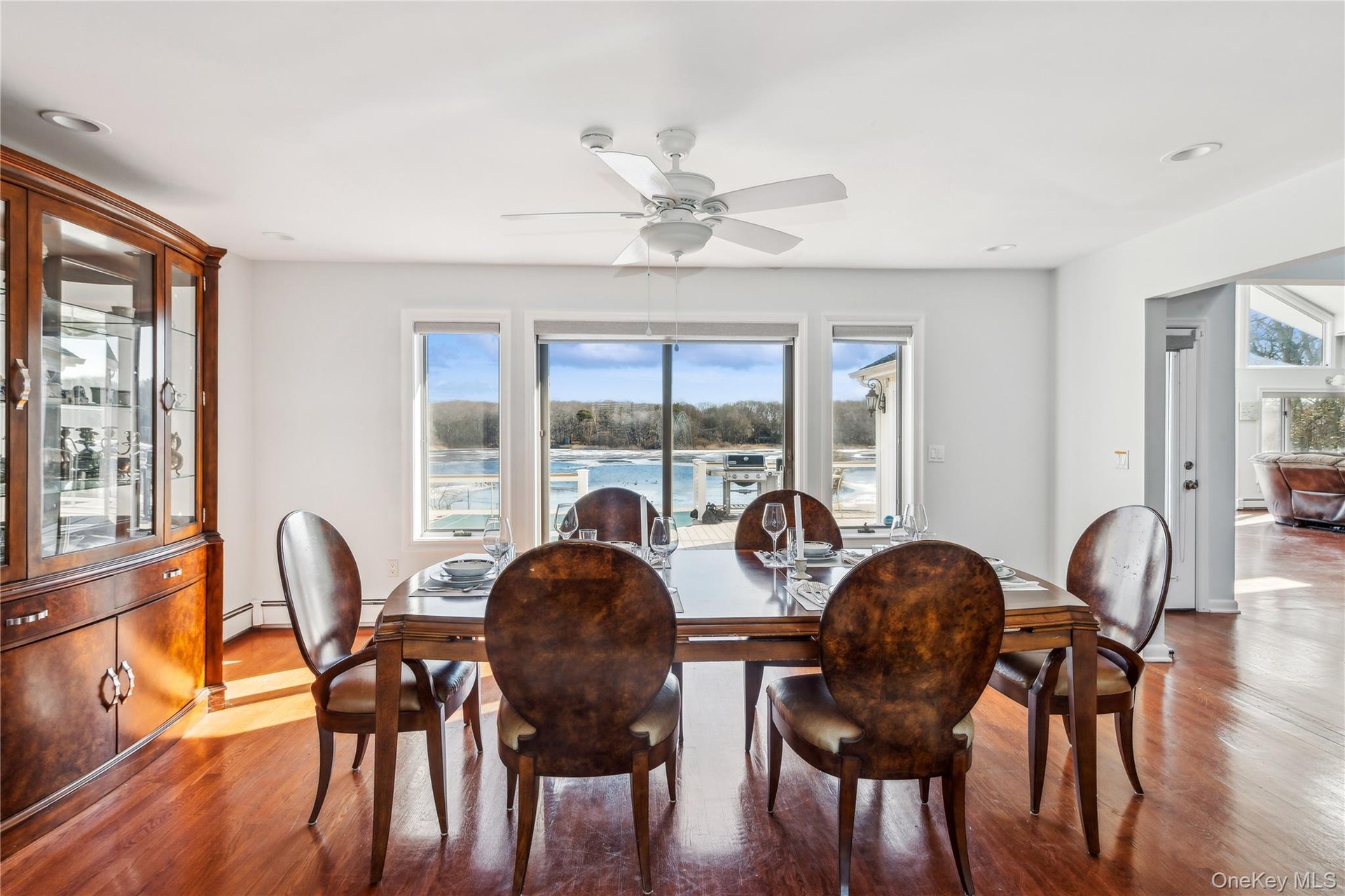 Formal Dining room  hardwood / wood-style flooring, a wealth of natural light, and ceiling fan