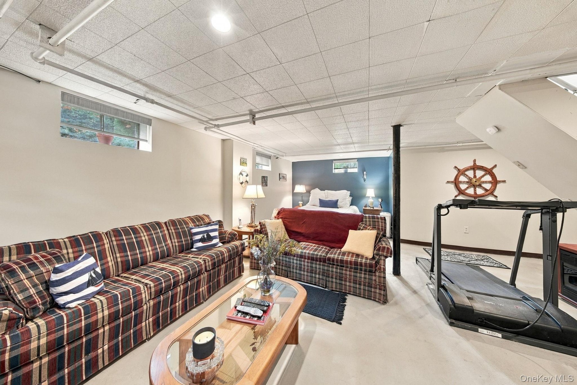 Family room in basement