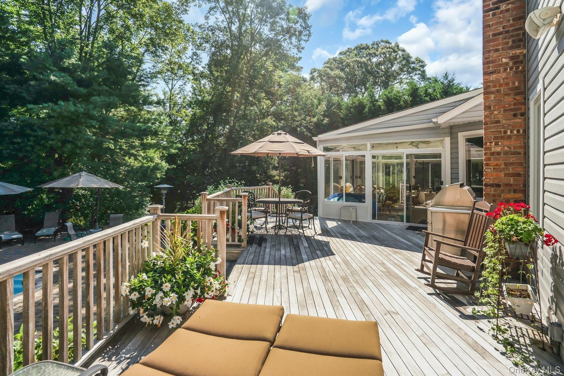 Deck is off of sun room