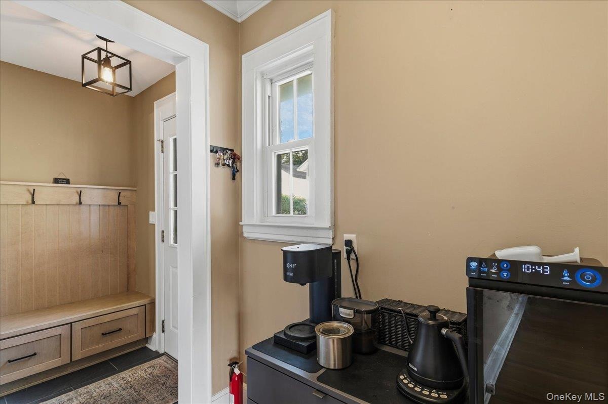 Access to coat nook and seating bench