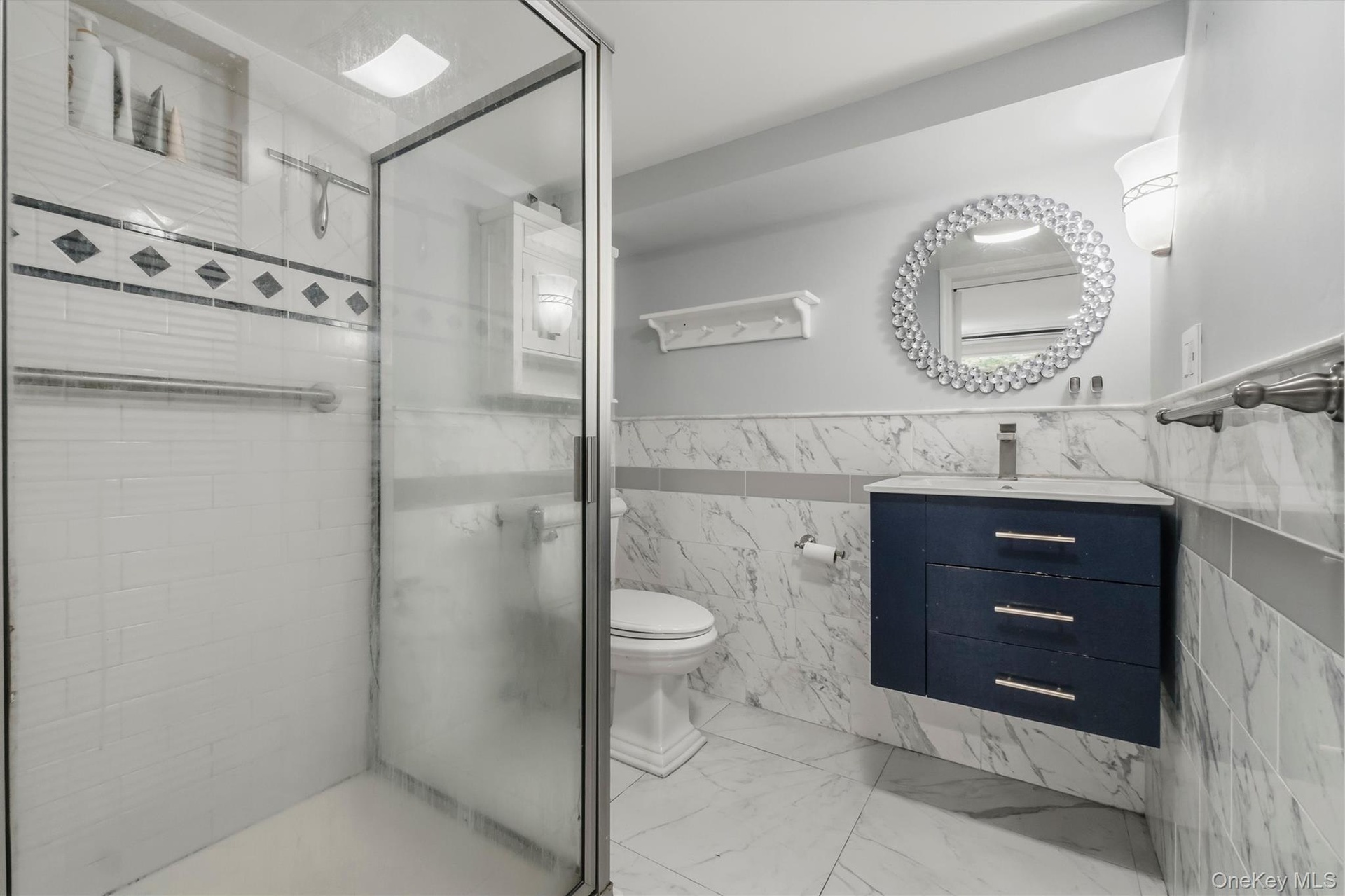 Updated bath in lower level.