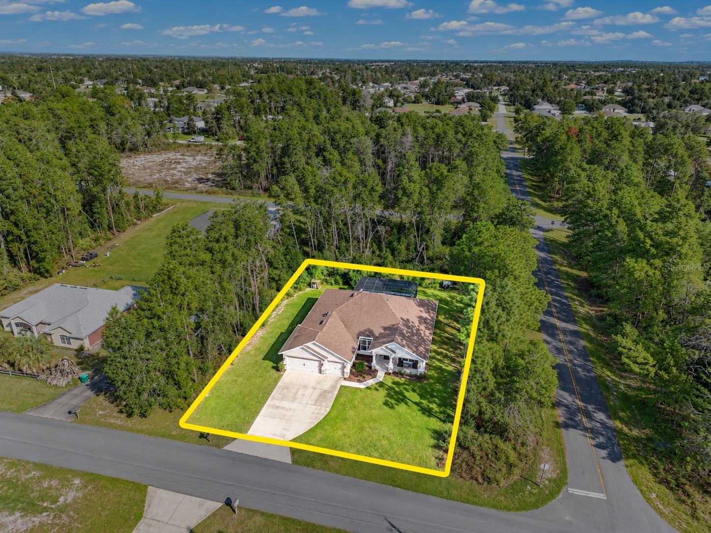Aerial View with Property Line