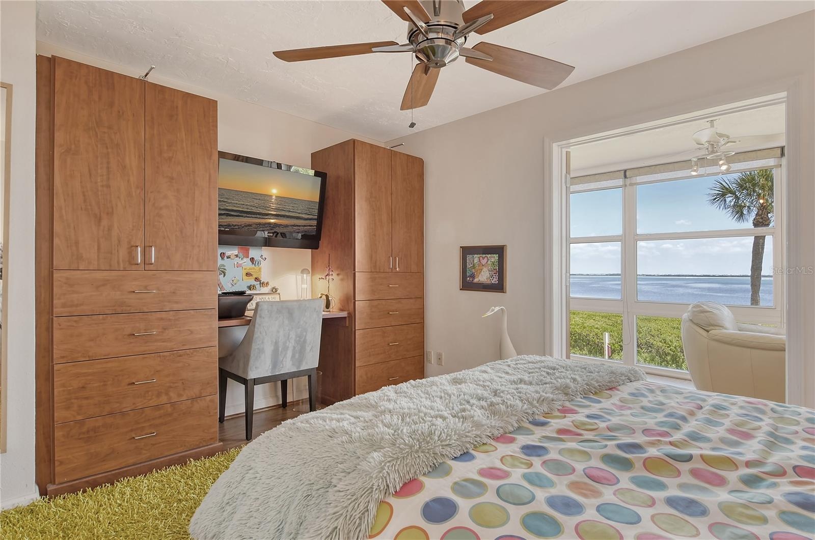 2nd Bedroom with Built-in Desk and Full Sarasota Bay View!