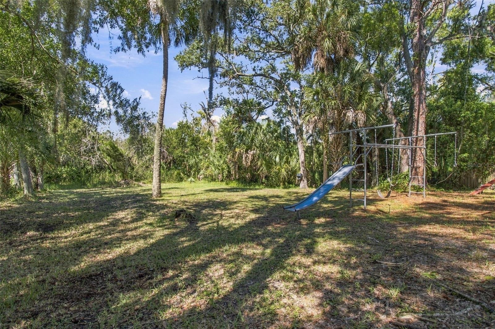 Huge Back Yard surrounded by trees