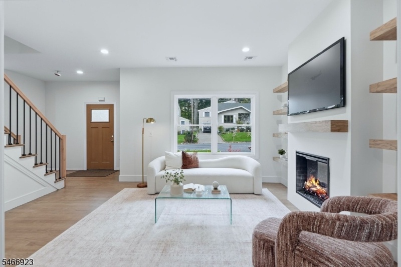 Family room with fireplace