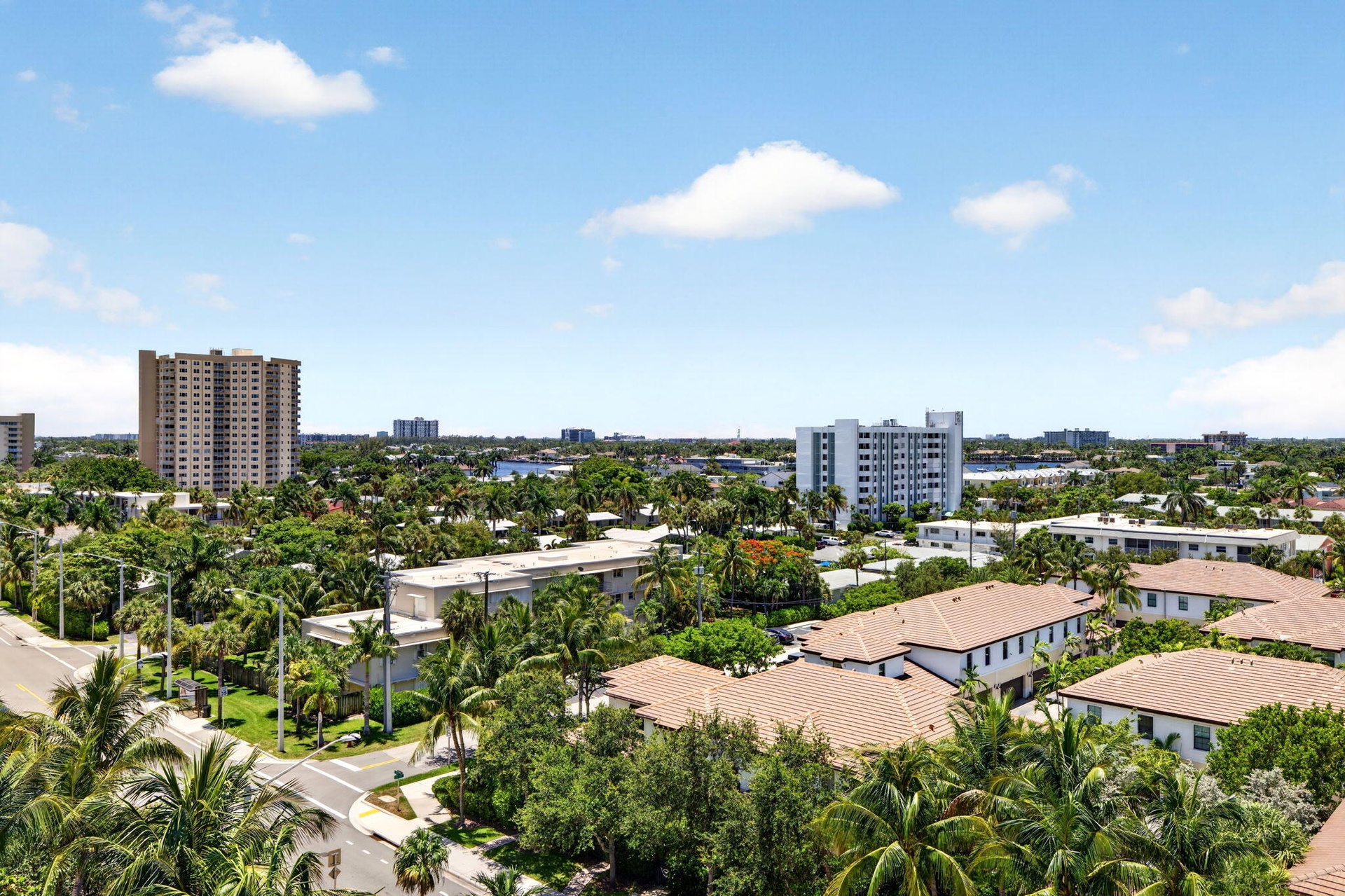 Expansive city and water scenery