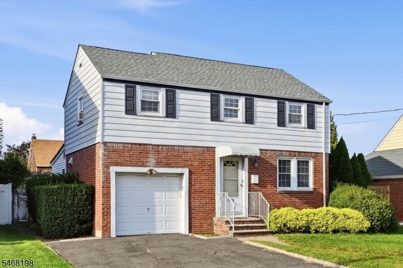 Front with attached garage