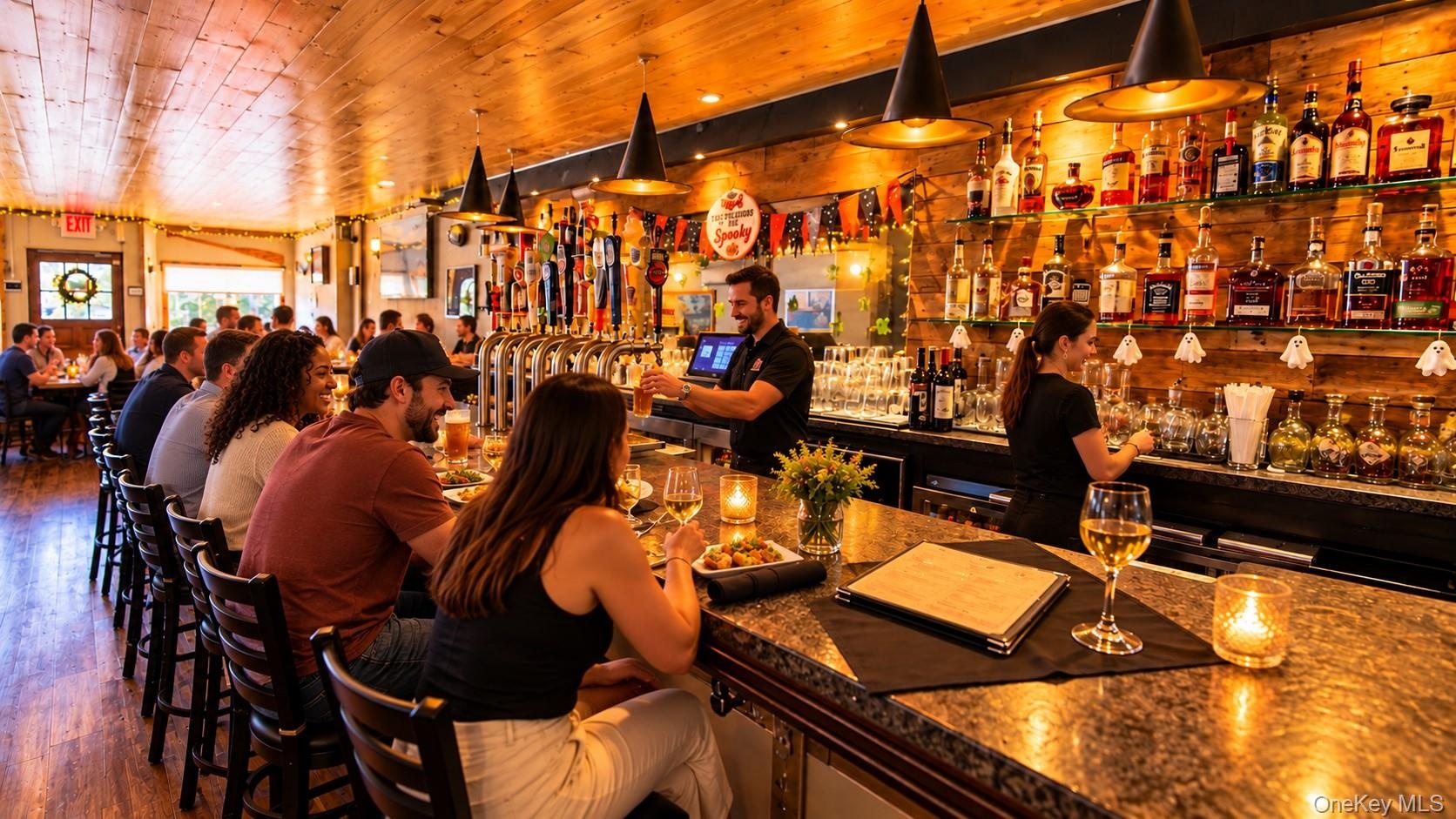 The perfect spot to unwind with a refreshing drink and enjoy some delicious food! The Tavern’s inviting bar area offers a relaxed, welcoming atmospher