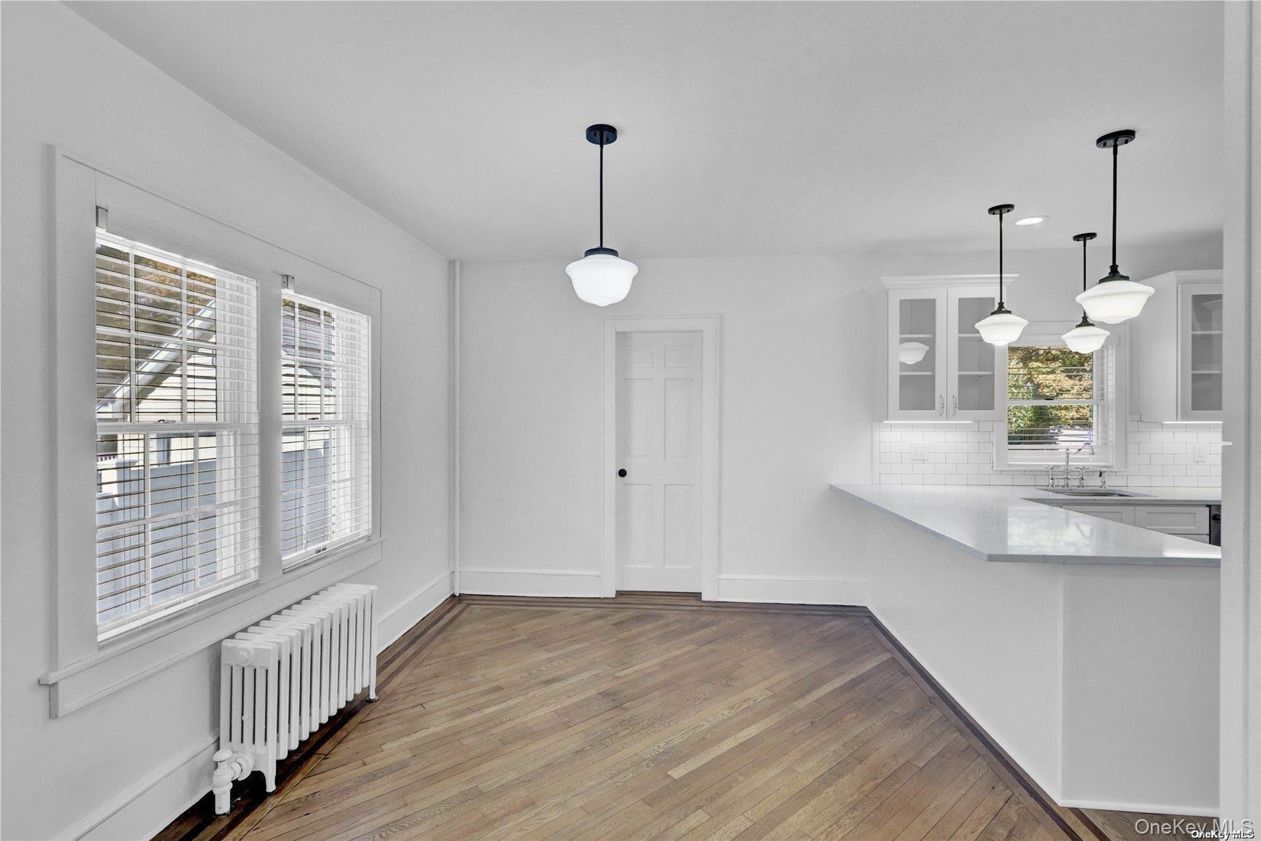 Dining area overlooking family room