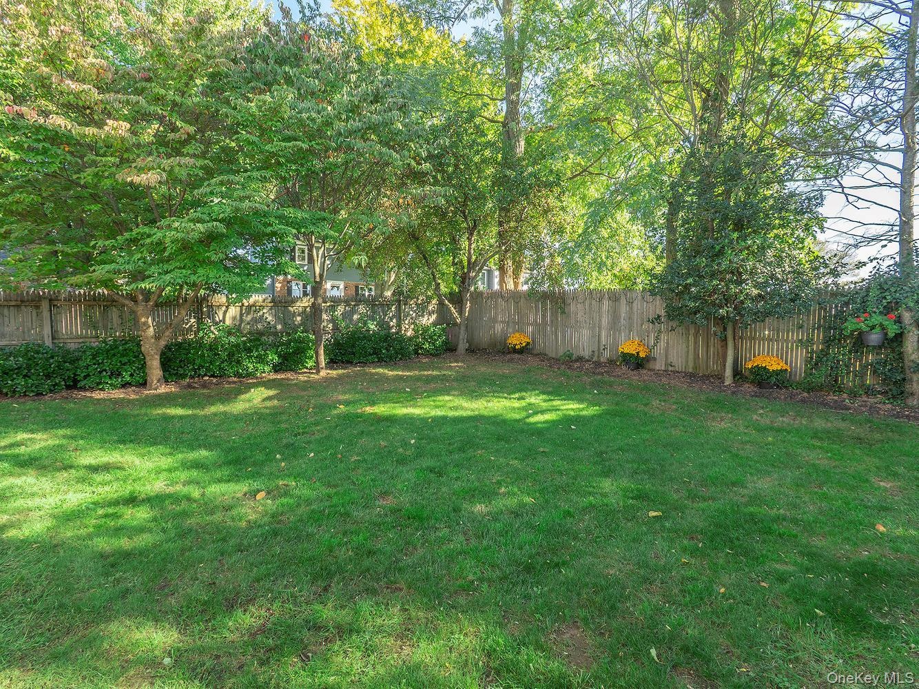 Fully fenced in yard with entrances/exits on either side