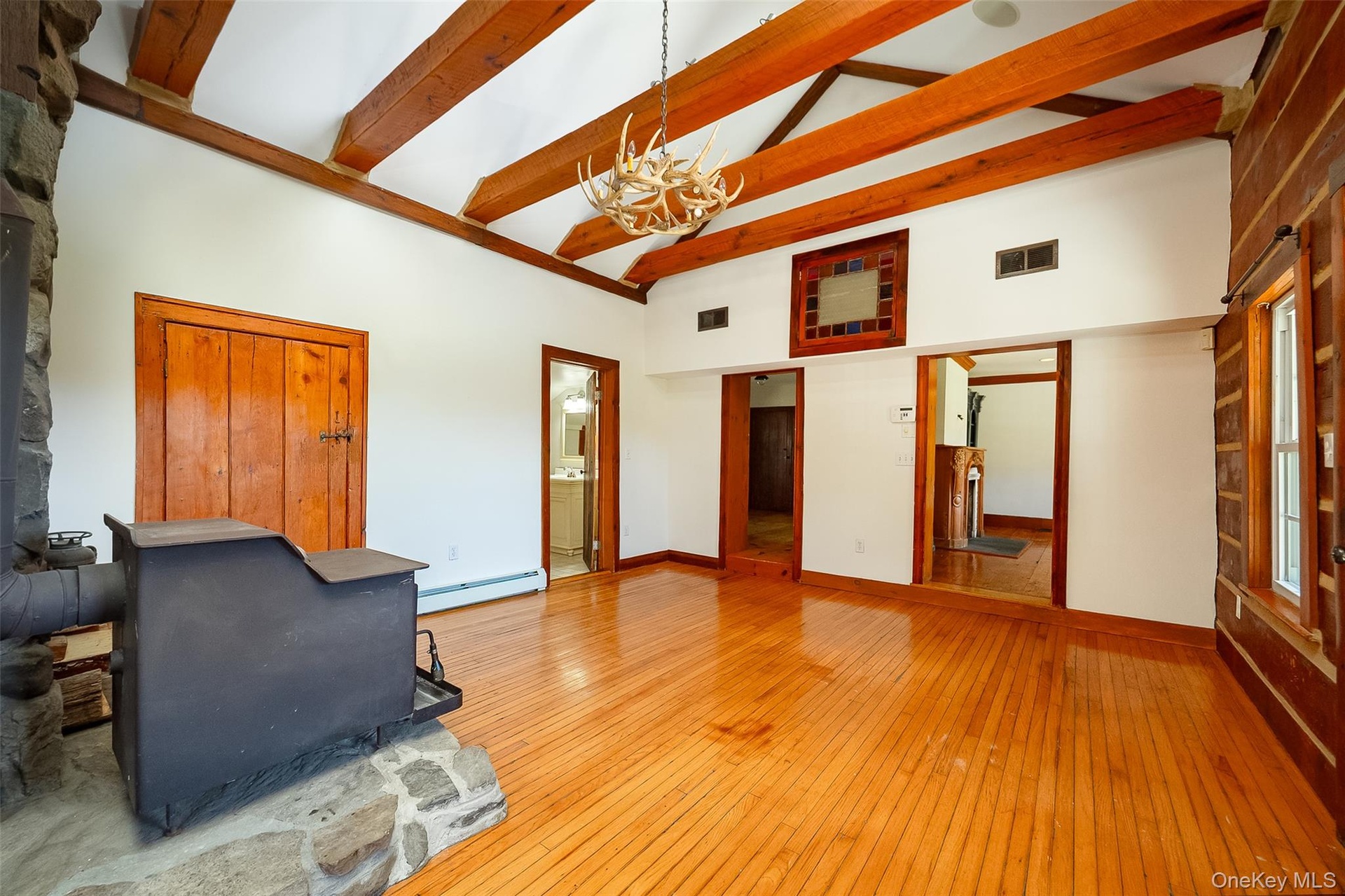2nd living room/den w/ wood stove