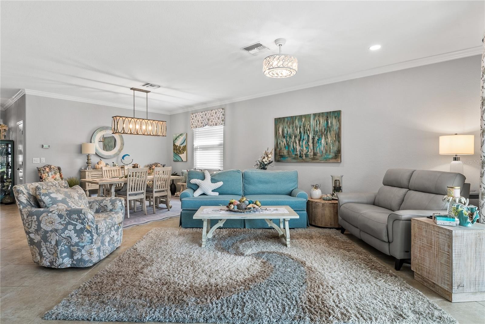 Facing Living area and dining area from back of home