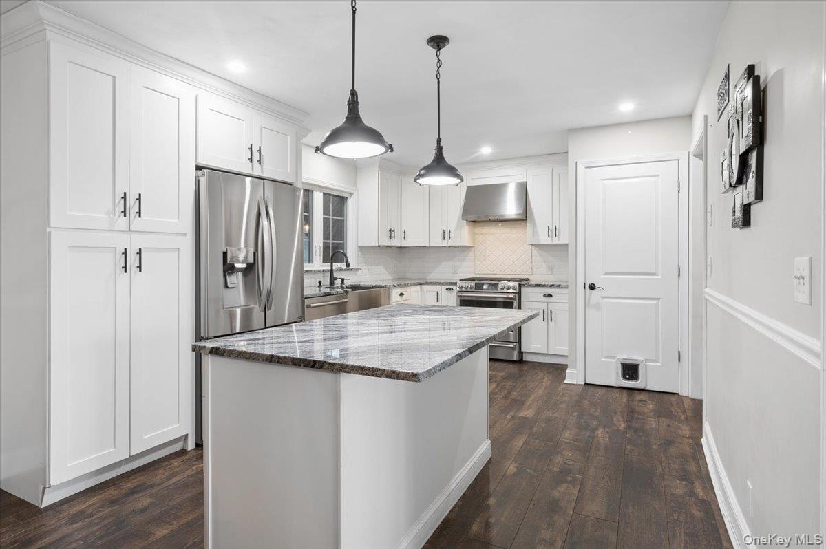 Updated kitchen with a large island