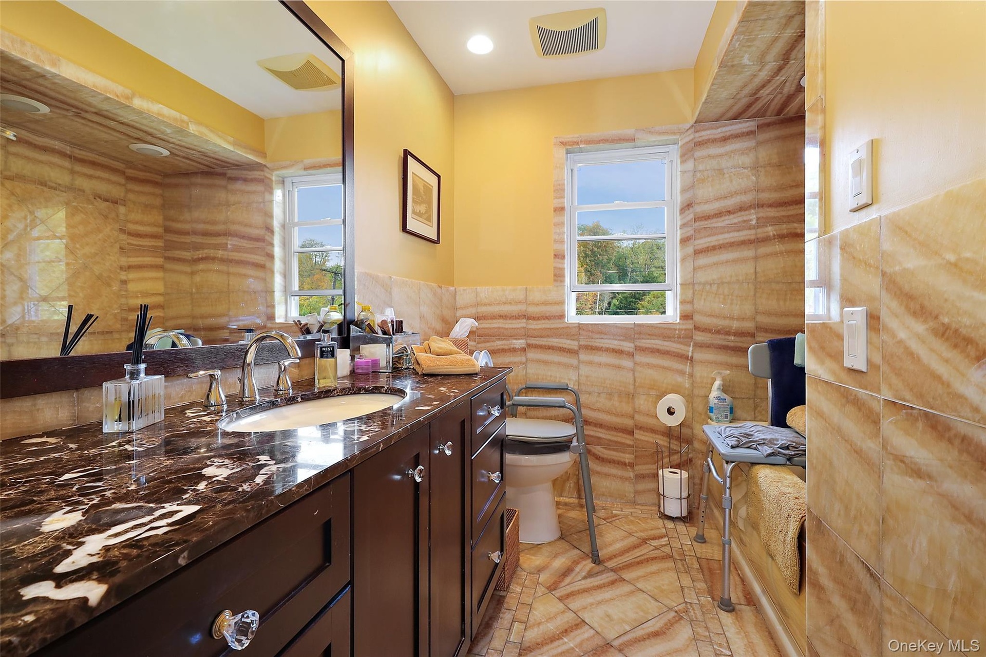 Custom marble bathroom