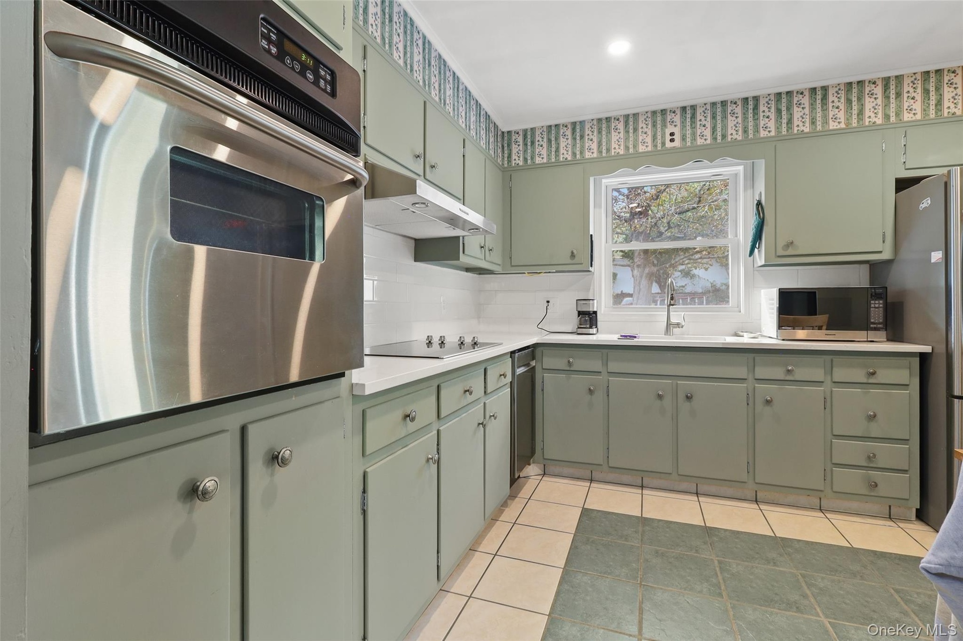 Kitchen with stainless steel appliances
